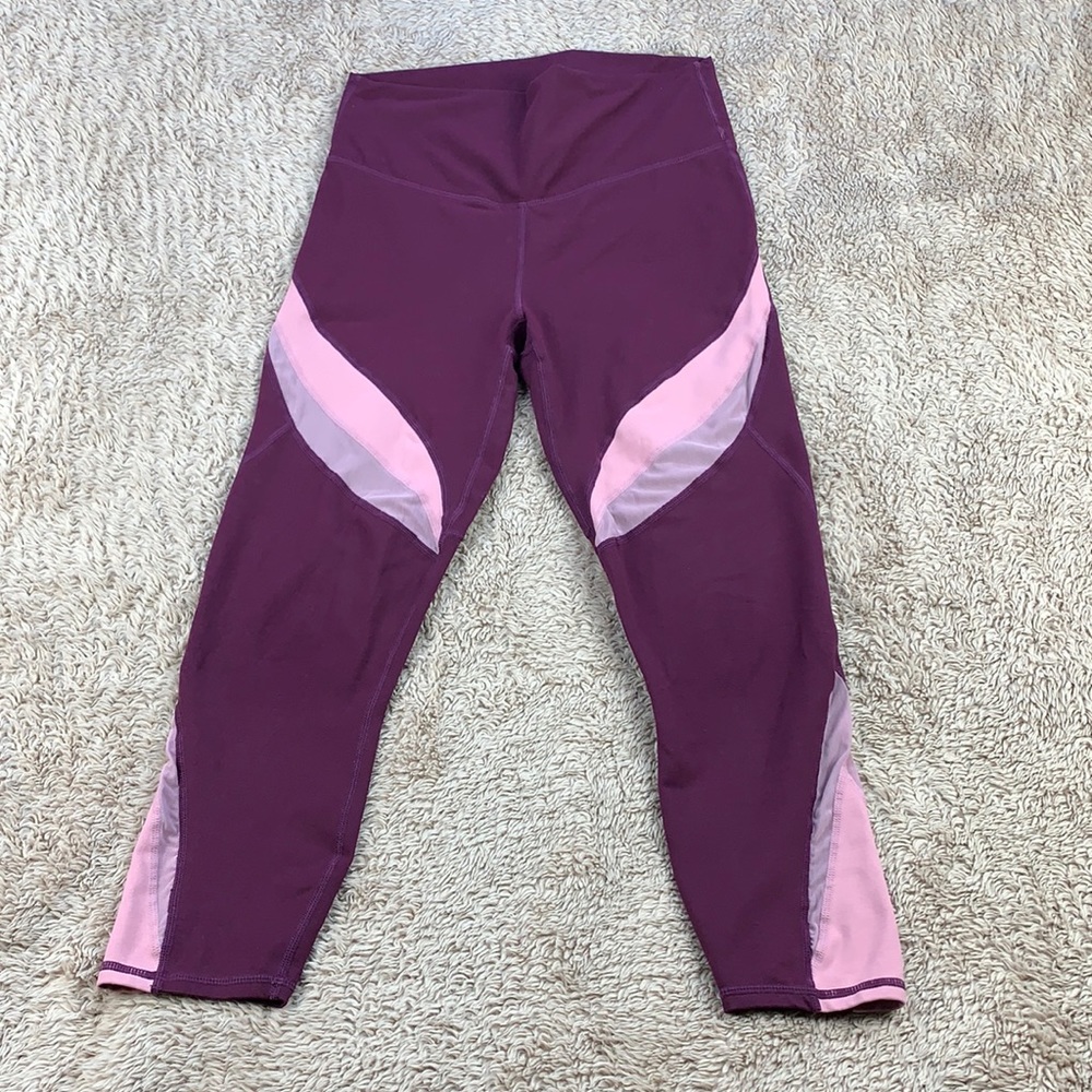 Fabletics Define High-Waisted Capri Burgundy/ Vin… - image 2